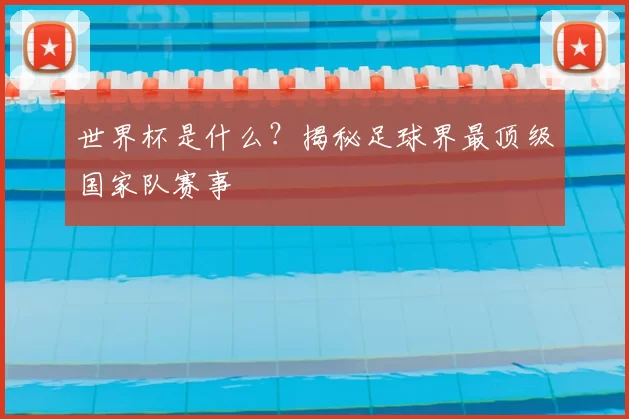 世界杯是什么？揭秘足球界最顶级国家队赛事